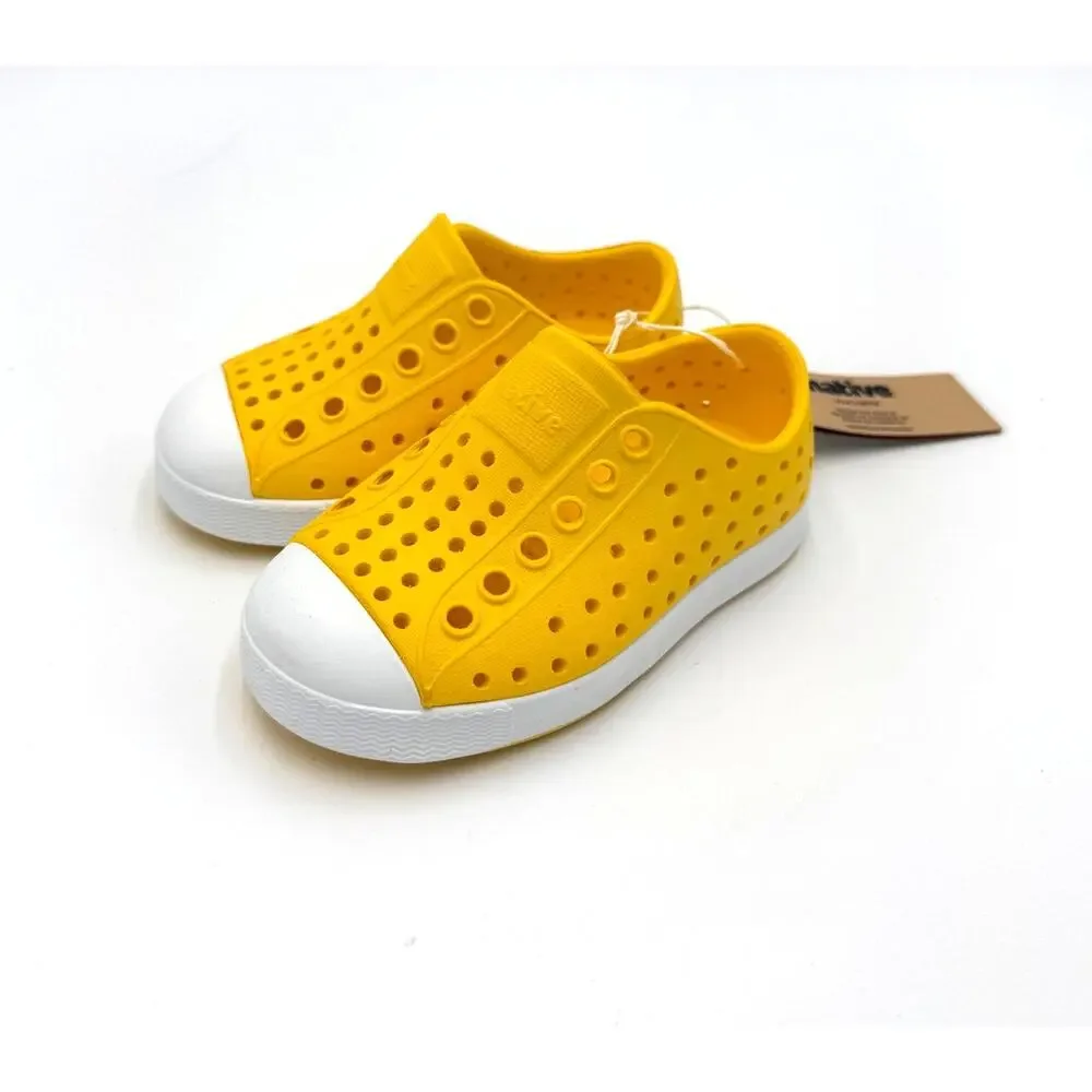 NEW! Native Jefferson Child Shoes - Crayon Yellow/Shell White - c5 (toddler 5)